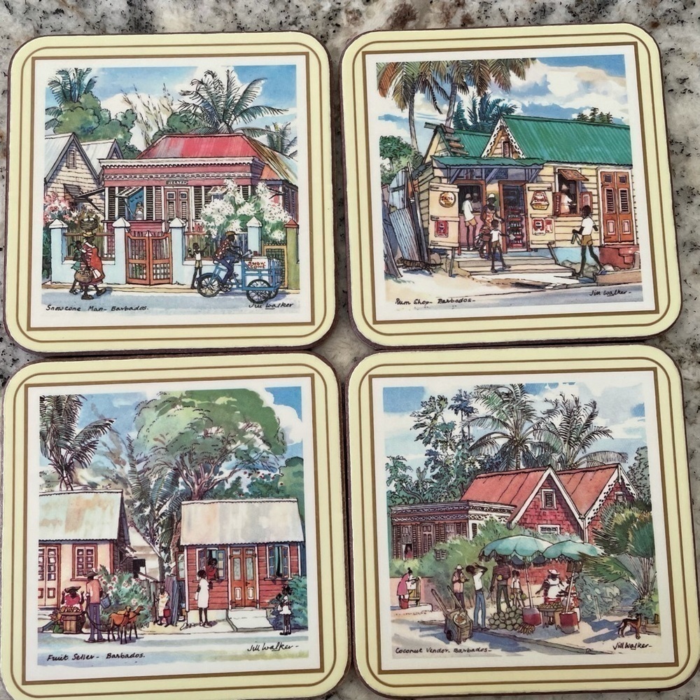 Drink Coasters Jill Walker Barbados West Indies